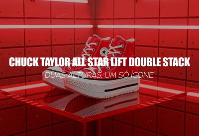 CONVERSE CHUCK TAYLOR ALL STAR LIFT DOUBLE STACK RED — duas alturas, um só ícone